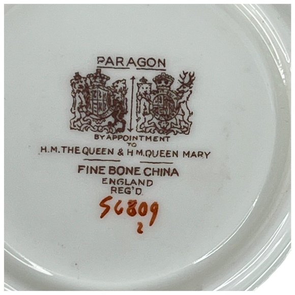 Paragon TeaCup And Saucer Stripe Orange Silver Floral By Appt Double Warrant VTG - Picture 8 of 16